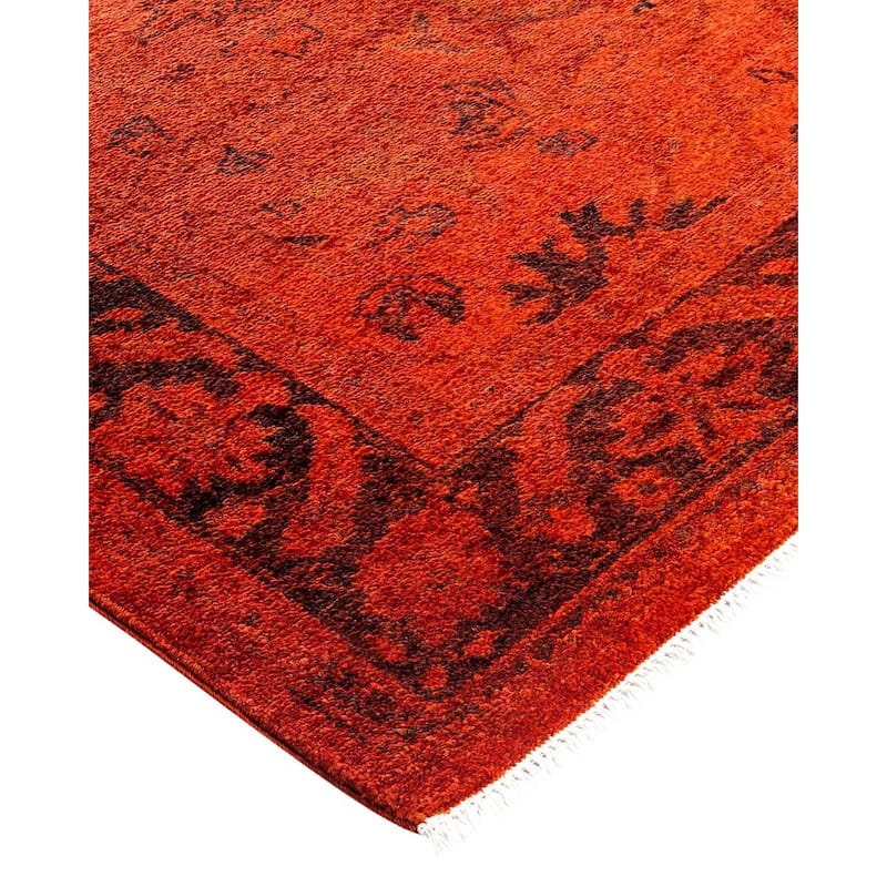Contemporary Overdyed Wool Hand Knotted Area Rug - 4' 1" x 6' 1"