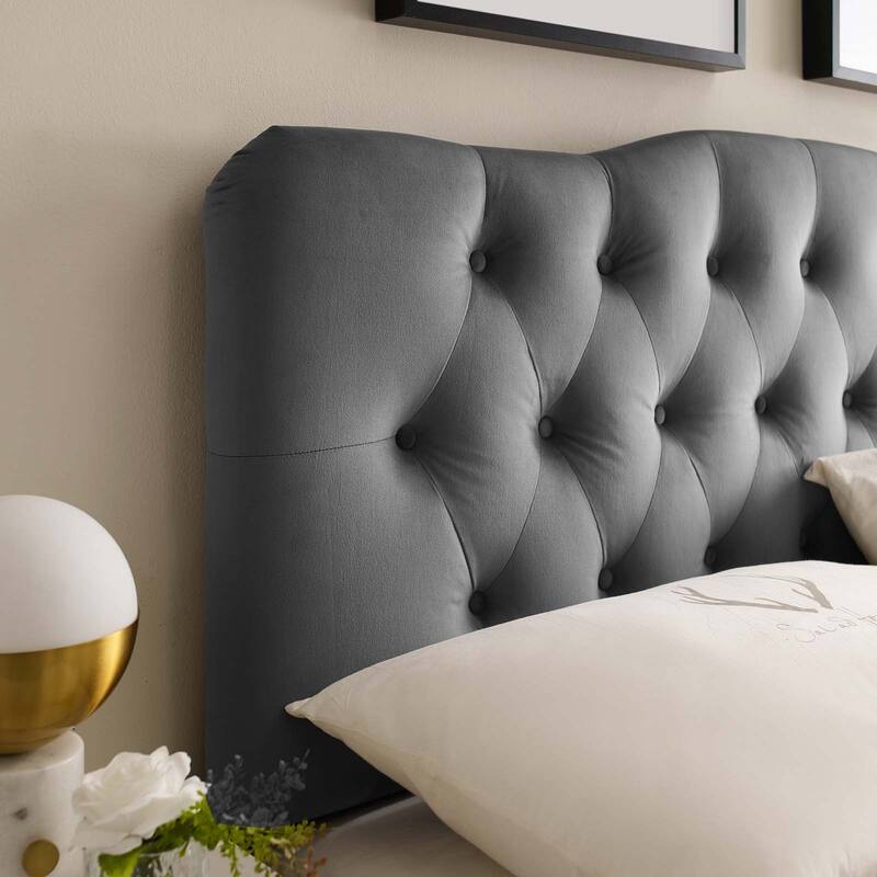 Copper Grove Wimpfen King-size Diamond-tufted Velvet Headboard