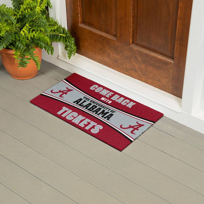 University of Alabama 28 in. x 16 in. PVC "Come Back With Tickets" Trapper Door Mat