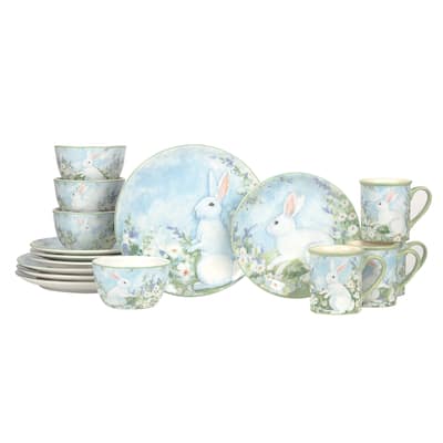 Certified International Easter Morning 16 piece Dinnerware Set, Service for 4 - 11" Dia. x 1"