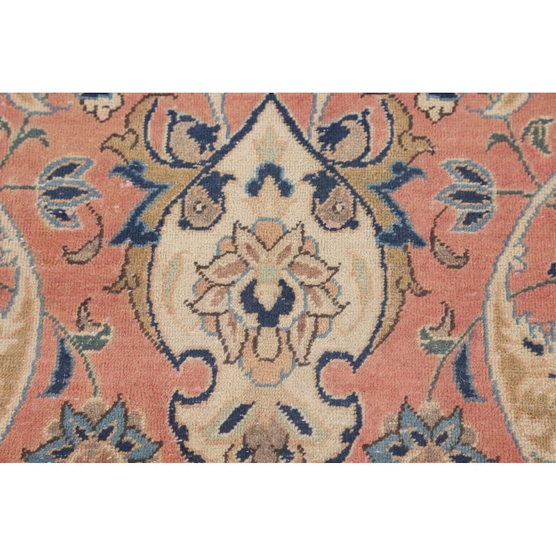 Najafabad Persian Large Vintage Rug Hand-Knotted Wool Carpet - 10'11" x 16'2"