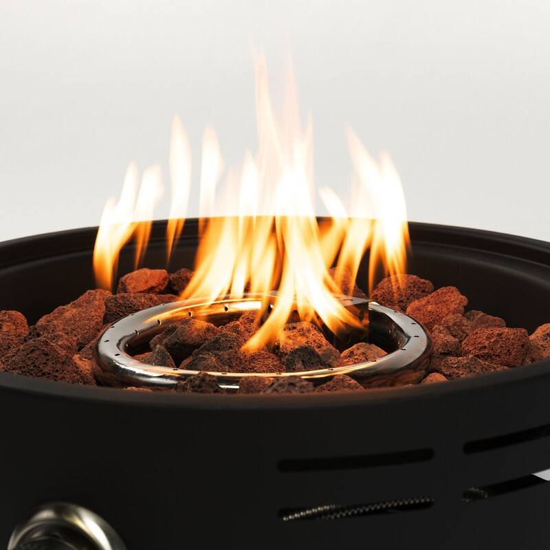 15" Propane Tabletop Gas Fire, 40000 BTU Round Steel Fire Pit