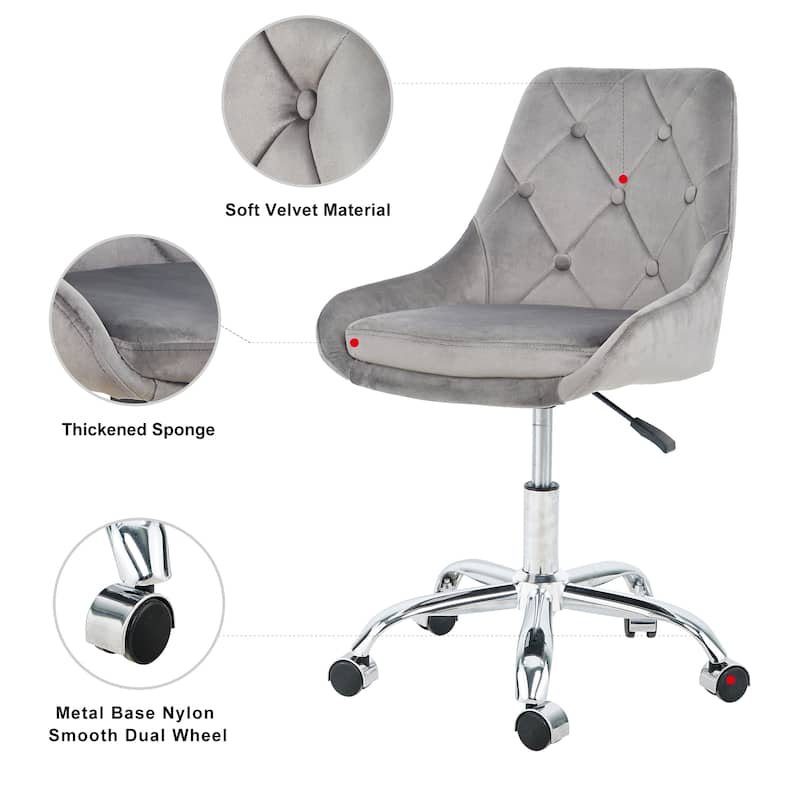 Modern Velvet Upholstered Dining Chair with Chrome Legs
