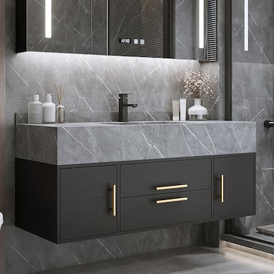 Modern 39" Wall Mounted Single Bathroom Vanity Set Fits Standard Bathrooms