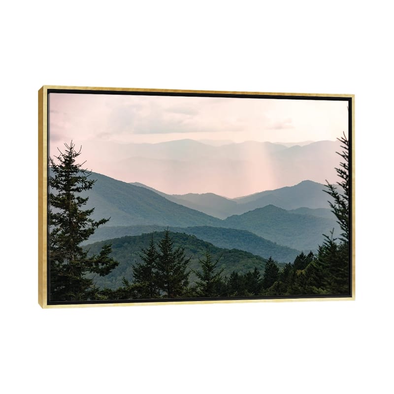 iCanvas "Smoky Mountain Pastel Sunset National Park Adventure" by Nature Magick Framed Canvas Print - Gold - 18x26