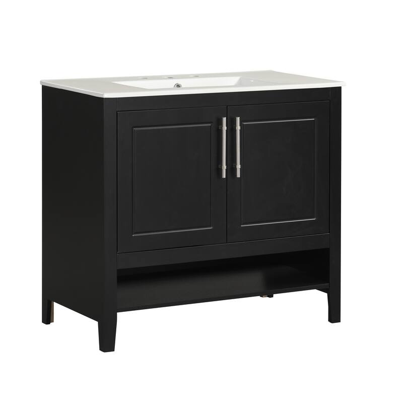Multi-functional Bathroom Cabinet with Sink,Doors and Drawers