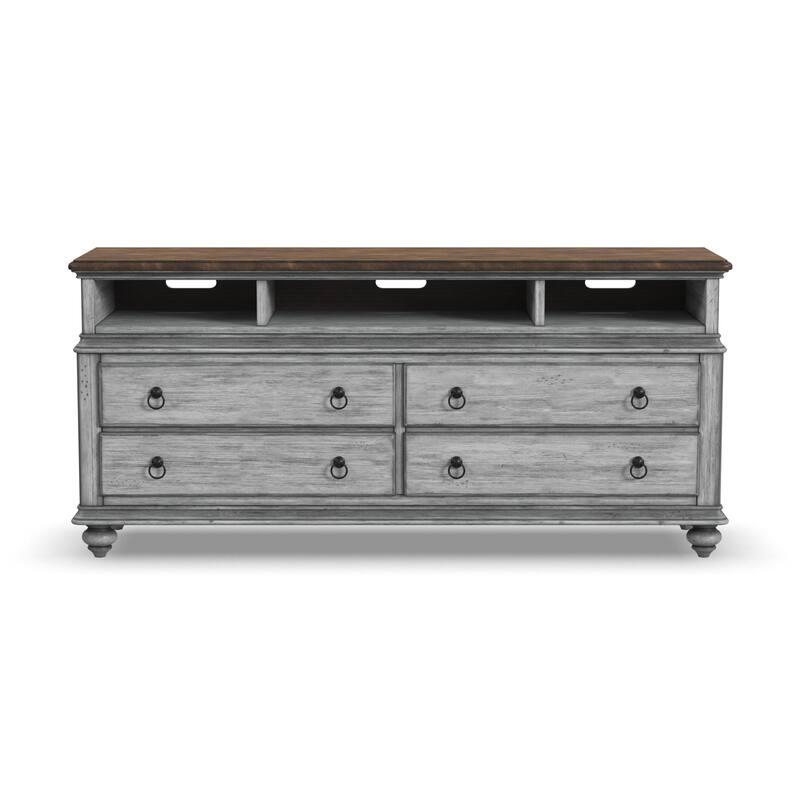 Plymouth Gray Wood Entertainment Base by Flexsteel - 67" x 31" x 20"