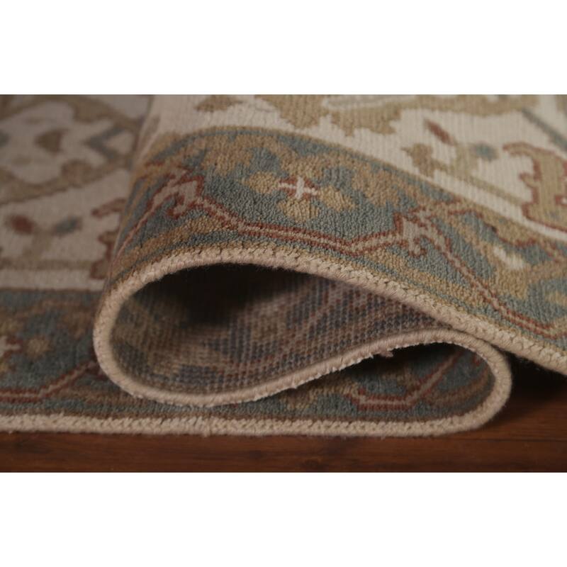 Ivory Oushak Oriental Runner Rug Handmade Wool Carpet - 2'6"x 9'10"