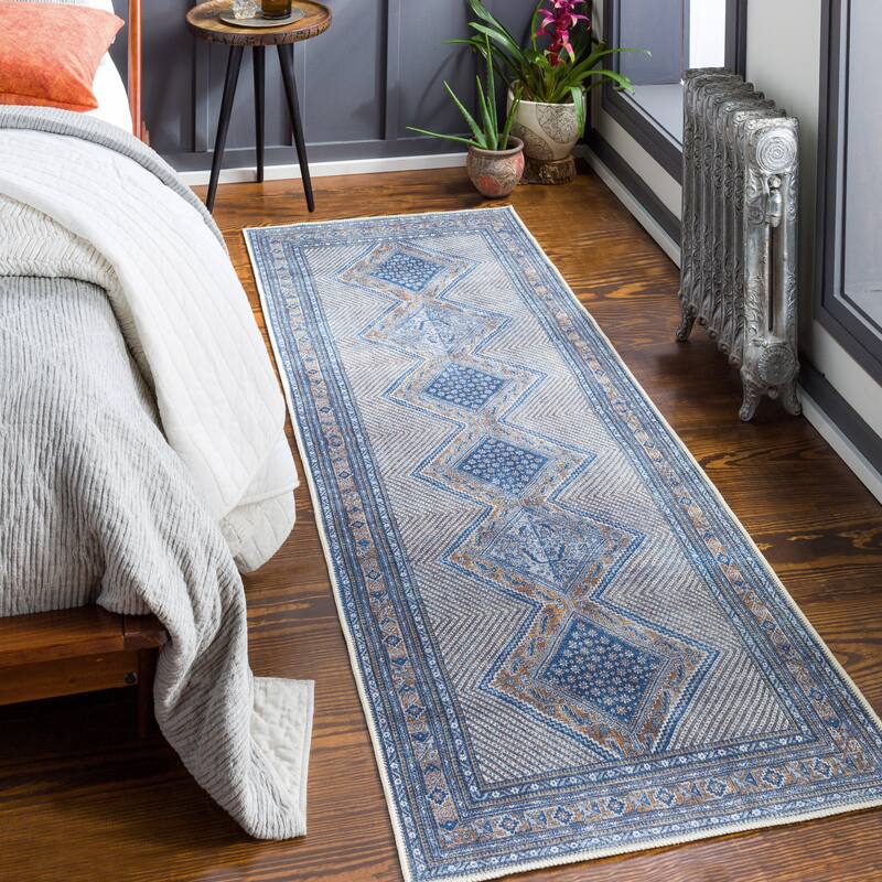 Livabliss Silvia Vintage Medallion Printed Machine Washable Area Rug