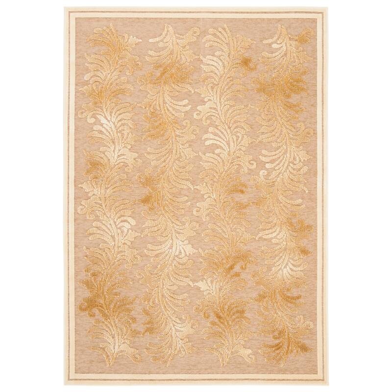 Martha Stewart by SAFAVIEH Handmade Plume Stripe Viscose Rug - 4'  x  5'7" - Cream - Rectangle