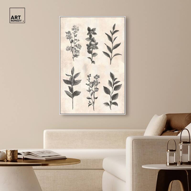 Sepia Stems Canvas by Art Remedy