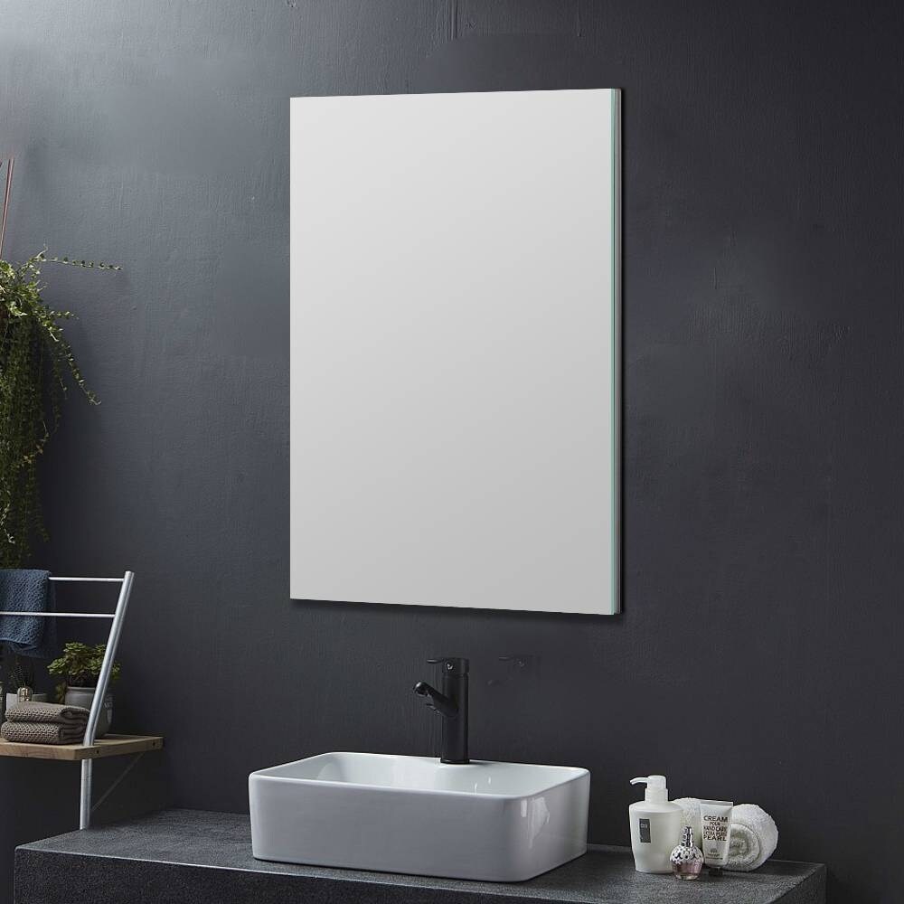 Soft Close Mirrored Medicine Cabinet 3 Glass Shelves,-image