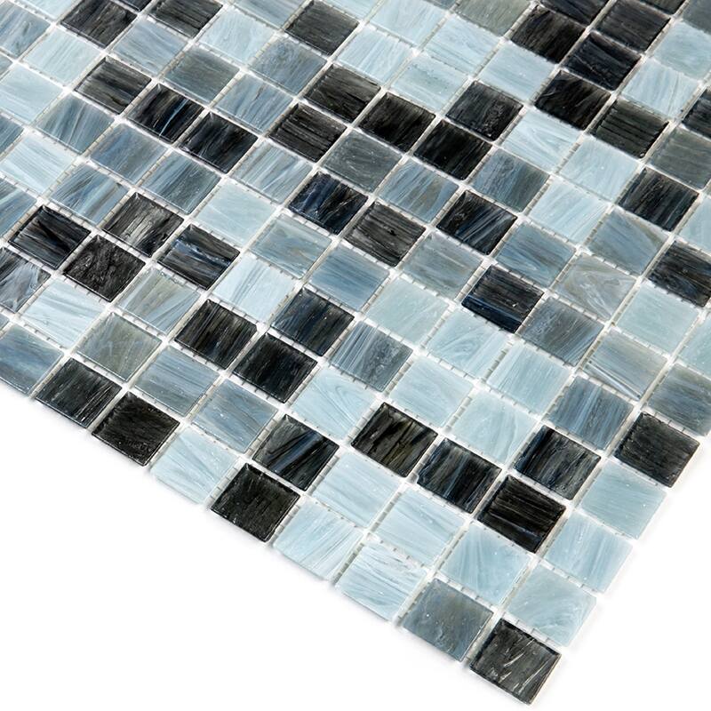 Apollo tile 12" x 12" Mingles Glossy Dark Gray Glass Tile (20 sq ft/case) - 20 Pack