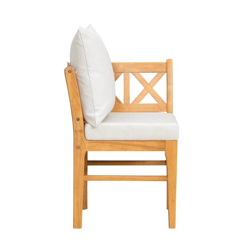Modern 2 Piece Solid Wood Corner Dining Chair with Cushion, Backrest for Dining Room Kitchen Bedroom Living Room