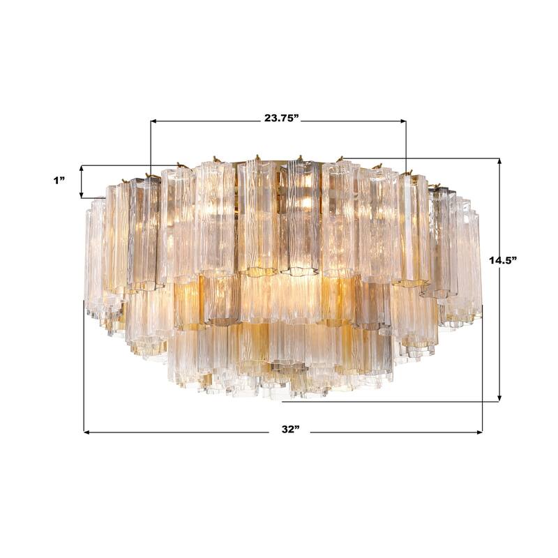 Crystorama Lighting Group ADD-331-AU Addis 16 Light 32" Wide Flush