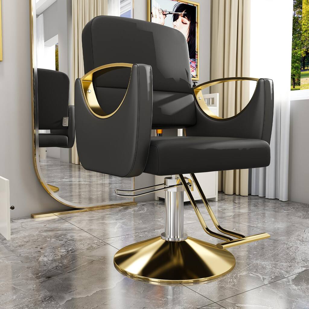 Hydraulic Salon Chair 360 Swivel Barber Stylist Chair with Pump