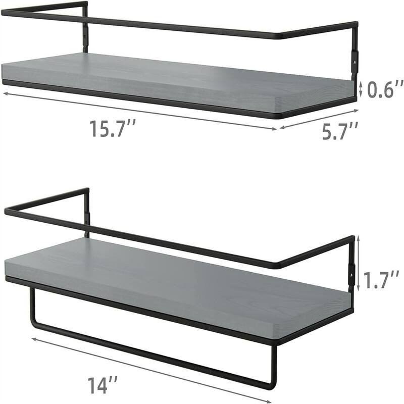Floating Shelves for Wall Set of 2 - 5.7"D x 15.7"W x 1.7"H