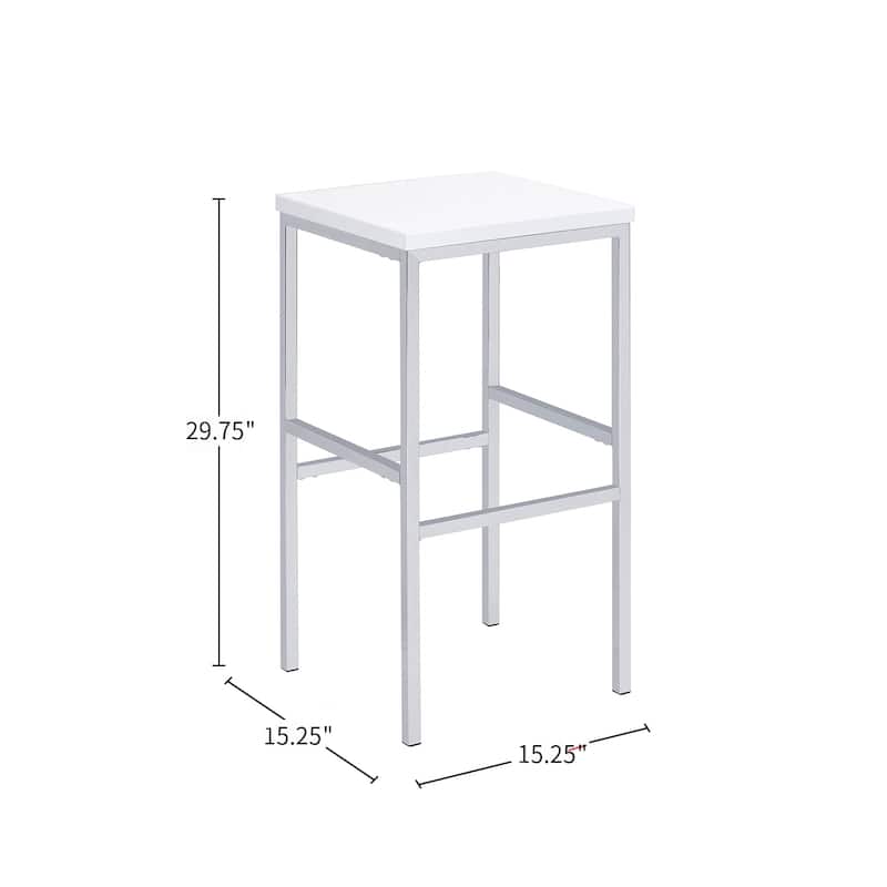 5 Piece Bar Height Dining Set in White and Chrome