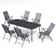 Option 81.5in-Black-Table&Grey-Chair