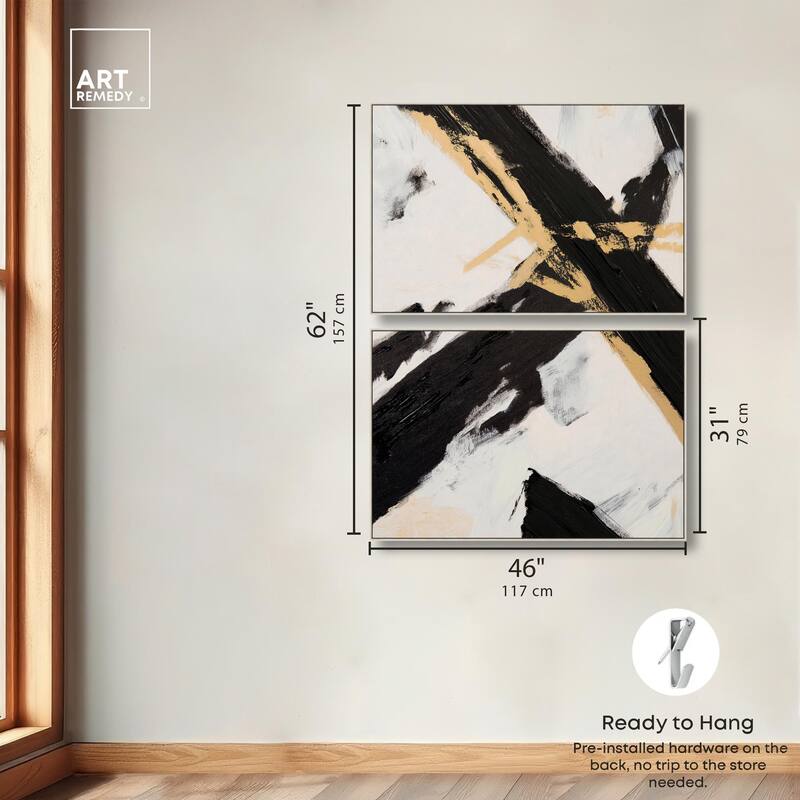 Weight of Black III Canvas Set of 2 by Art Remedy