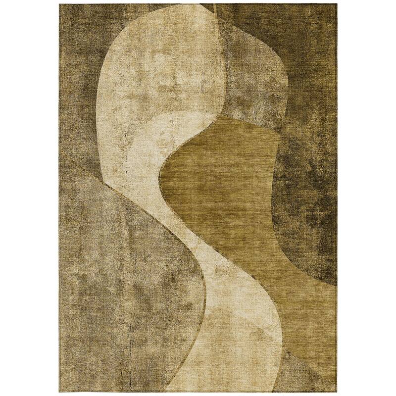 HomeRoots Abstract Transitional Rectangle Outdoor Rug
