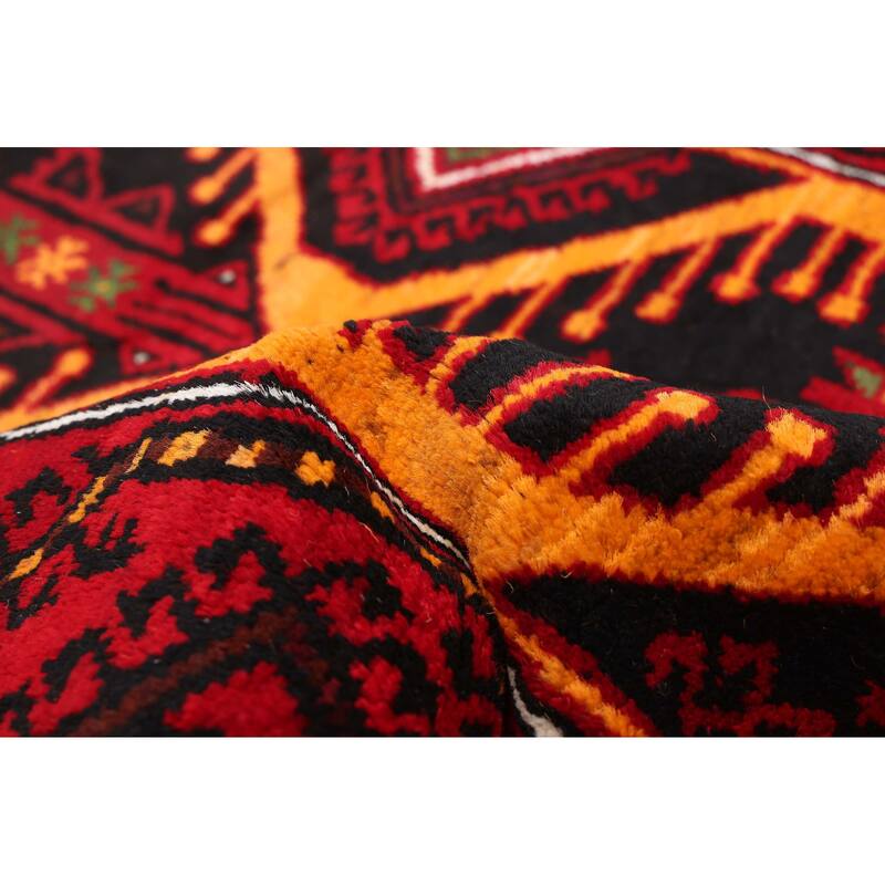 ECARPETGALLERY Hand-knotted Baluch Orange, Red Wool Rug - 3'0 x 5'6