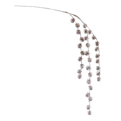 Snowy Hanging Pinecone Spray (Set of 6) - N/A