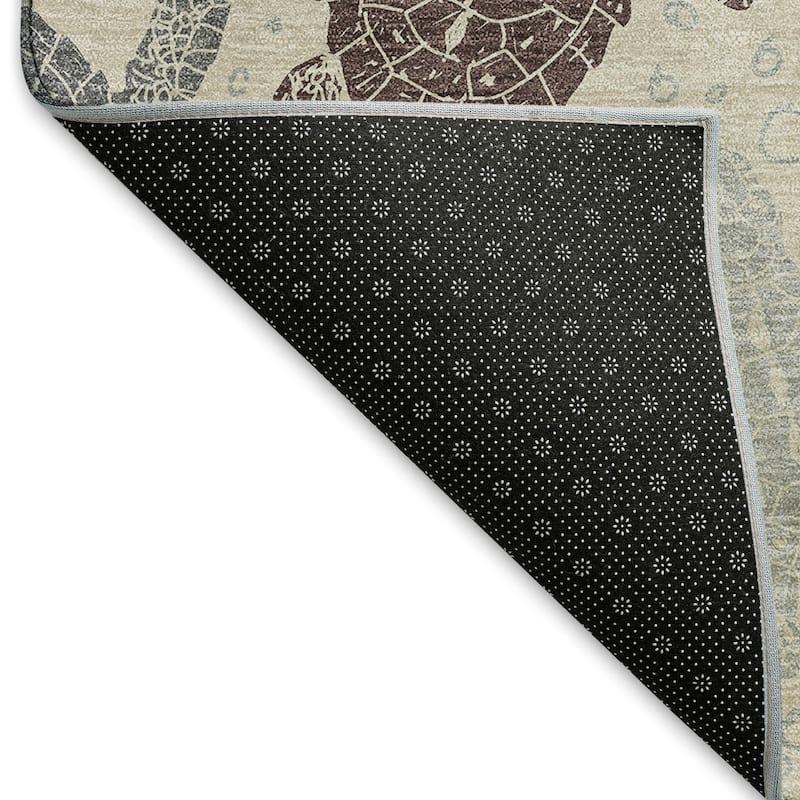 Premium Washable Super Soft Coastal Turtles Mayfield Rug