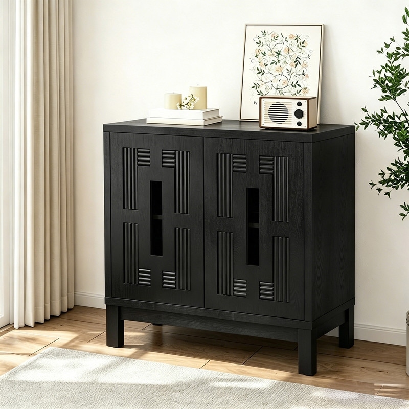 Mid Century Modern Accent Buffet Cabinet with Storage & Adjustable Shelf for Kitchen Dining Living Room Entryway Hallway