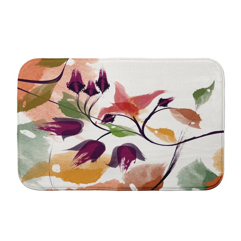 Windy Bloom Bath Mat - 21 x 34 - Red