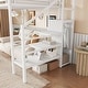 preview thumbnail 28 of 98, Metal Loft Bed with Wooden Stairs Built-in Storage Shelves and Wardrobe, High Loft Bed Frame with Side Grid Storage Rack