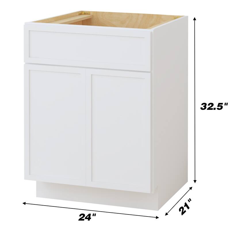Vanity Art 24" Freestanding Single Base Storage Cabinet with Soft Close Doors