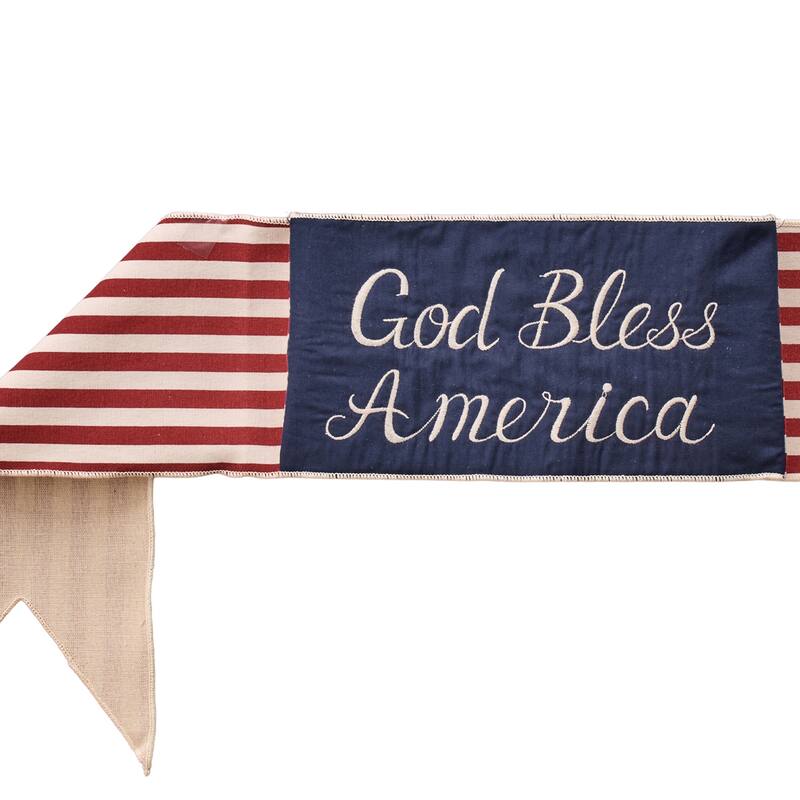 6"X44" "God Bless America" Stripe Banner