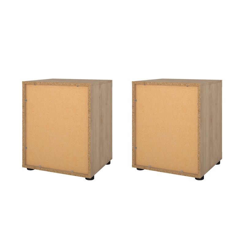 Porch & Den Mira 2 Drawer Nightstand - Set of 2, Jackson Hickory