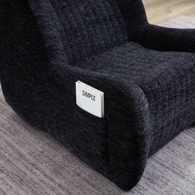 Bean Bag Chair for Adults - Oversized Comfy Lazy Floor Sofa (Black)
