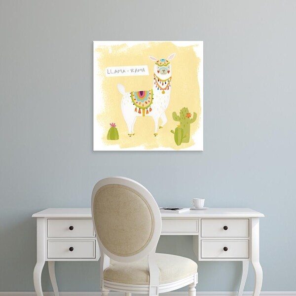Easy Art Prints June Erica Vess's 'Pom Pom Llama Rama III' Premium Canvas Art