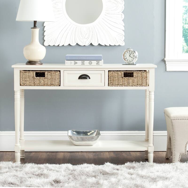 SAFAVIEH Winifred White Console Table - 44.5" x 13.4" x 31.5"