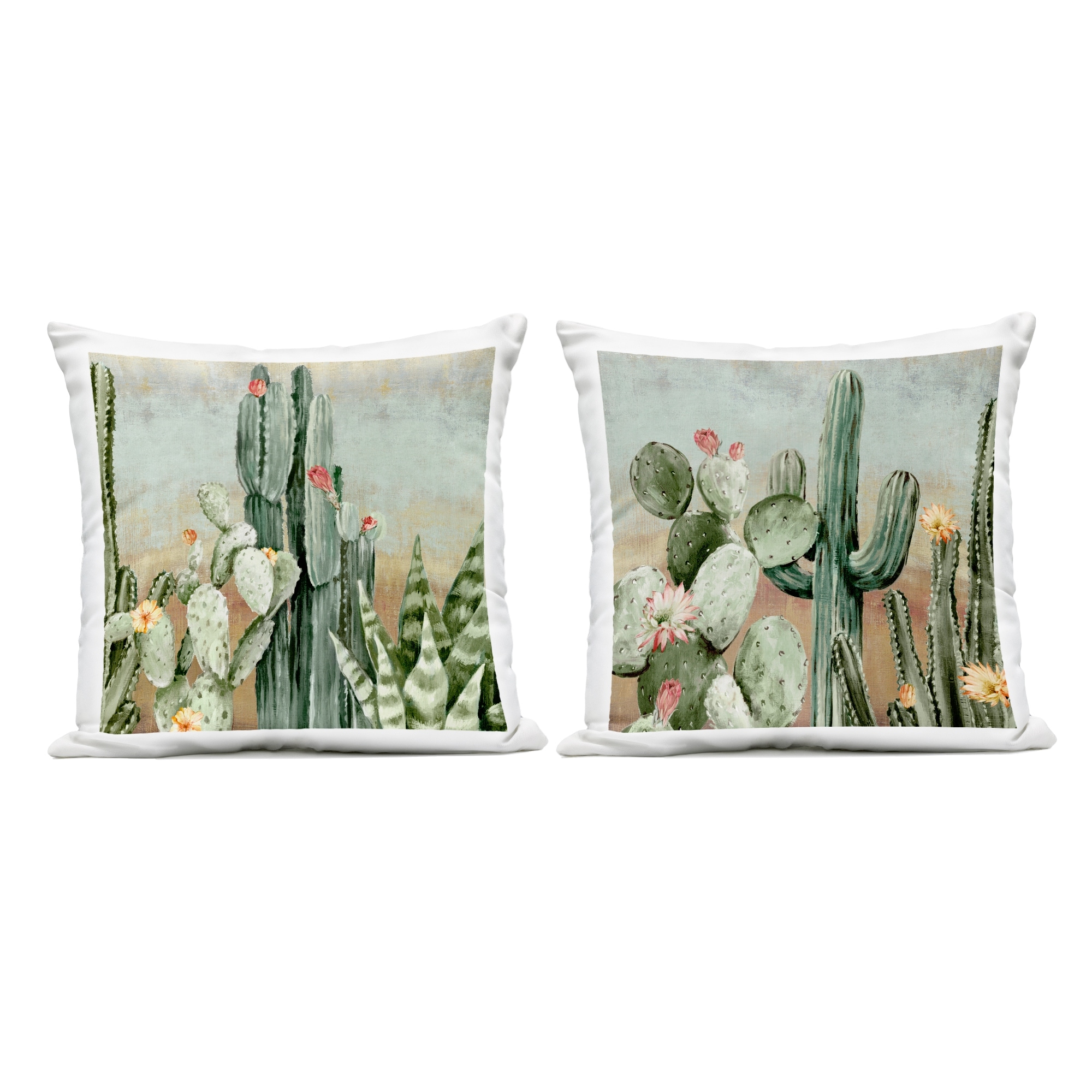 Stupell Cactus Blooms Among Thorns Printed Outdoor Throw Pillow Design by Luna Mavis (Set of 2)