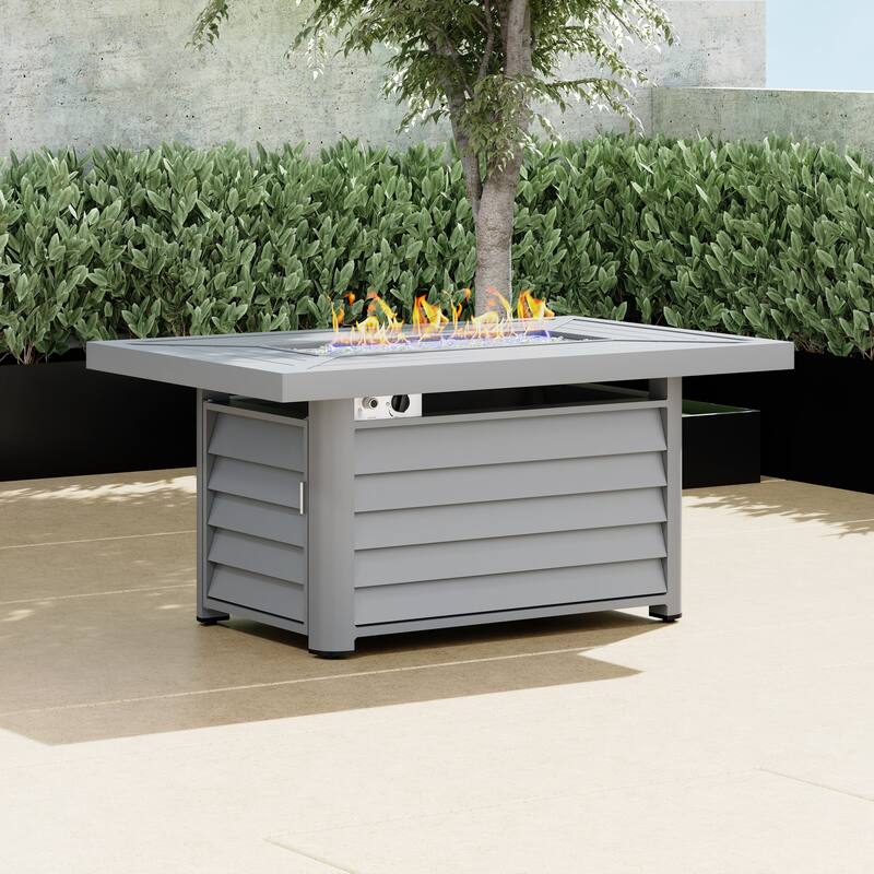 Corvus Wevok Rectangle Aluminum Propane Fire Pit Table