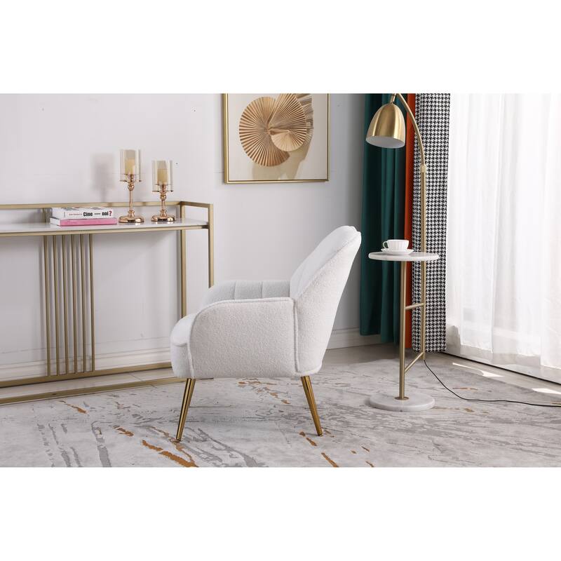Teddy fabric Ivory Accent Chair