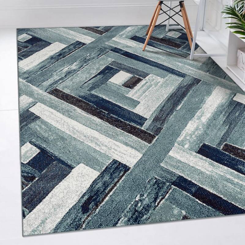 Luxe Weavers Modern Wood Geometric Area Rug, Stain Resistant Carpet