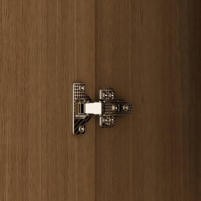 Wardrobe Closet Cabinet with Gold Handles and Optional Top Cabinet