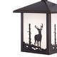 preview thumbnail 9 of 10, VAXCEL Bryce 12.5 in. H 1-Light Burnished Bronze Rustic Deer Outdoor Wall Sconce, Steel, White Tiffany Glass Shade