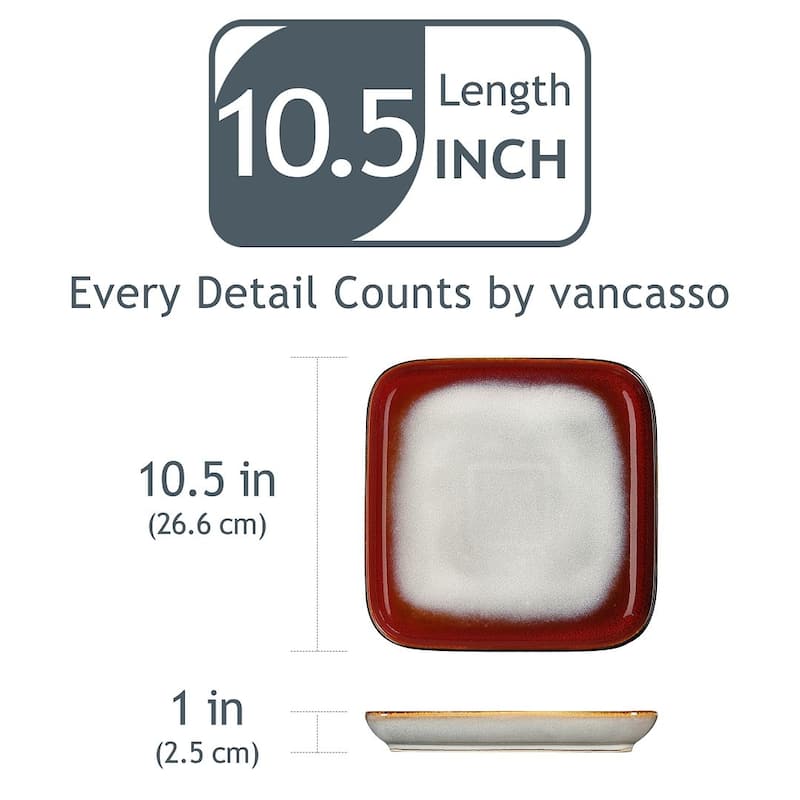 vancasso Stern Reactive Glaze Stoneware Dinnerware Set, Service for 4