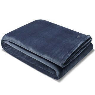 Nautica Solid Ultra Soft Plush Fleece Bed Blanket