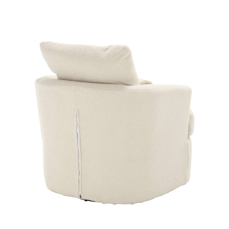 32.68" Swivel Barrel Chair with Metal Base