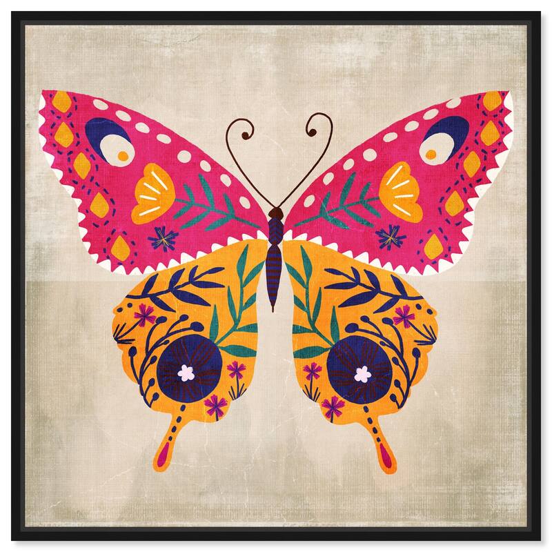 Butterfly Wings II Canvas by Art Remedy - Black - 16" x 16"