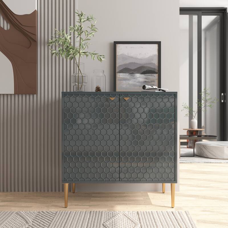 2 Door Blue Locker Accent Cabinet