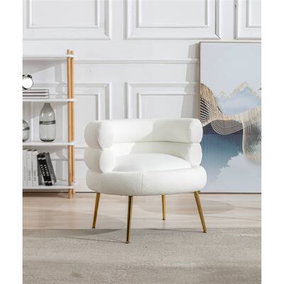 Chairs Living Room Modern Accent Chair, Leisure Sofa with Golden Feet Living Room Bedroom Furniture