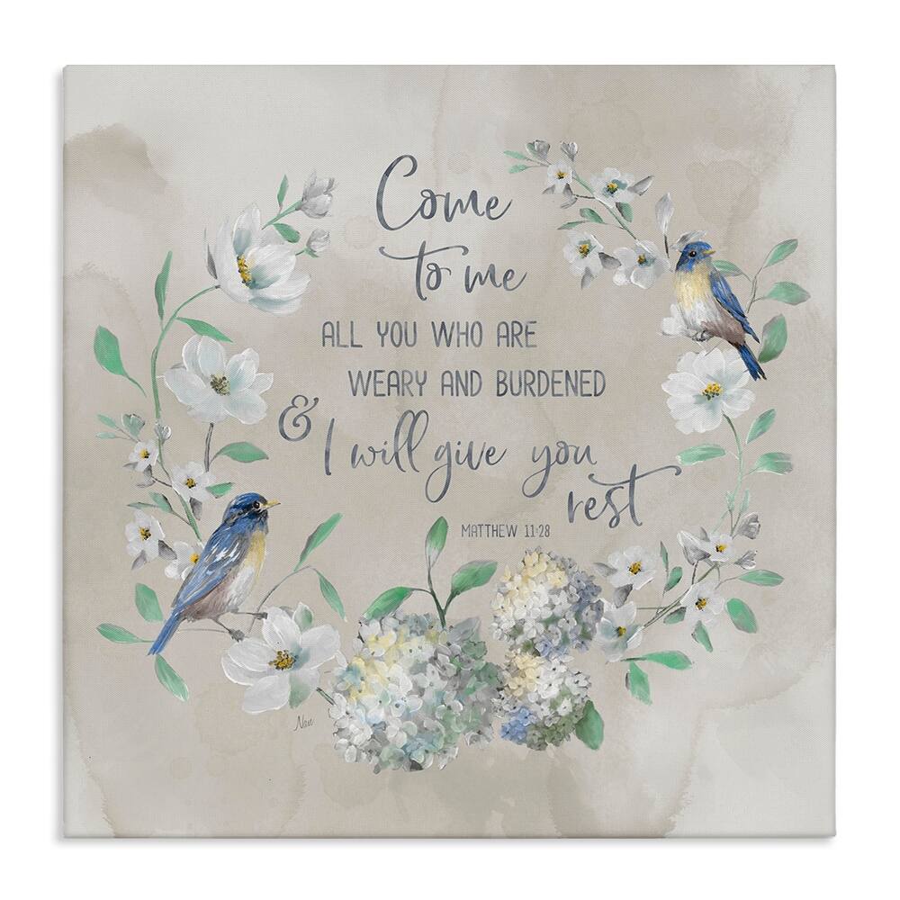 Stupell Comforting Proverb & Wreath Canvas Wall Art Design By Nan